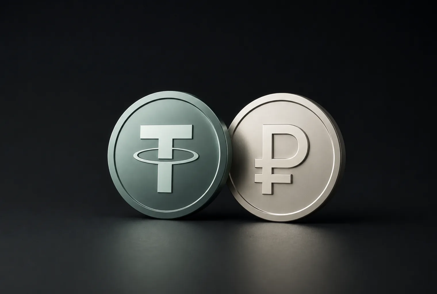 Монеты USDT и российского рубля